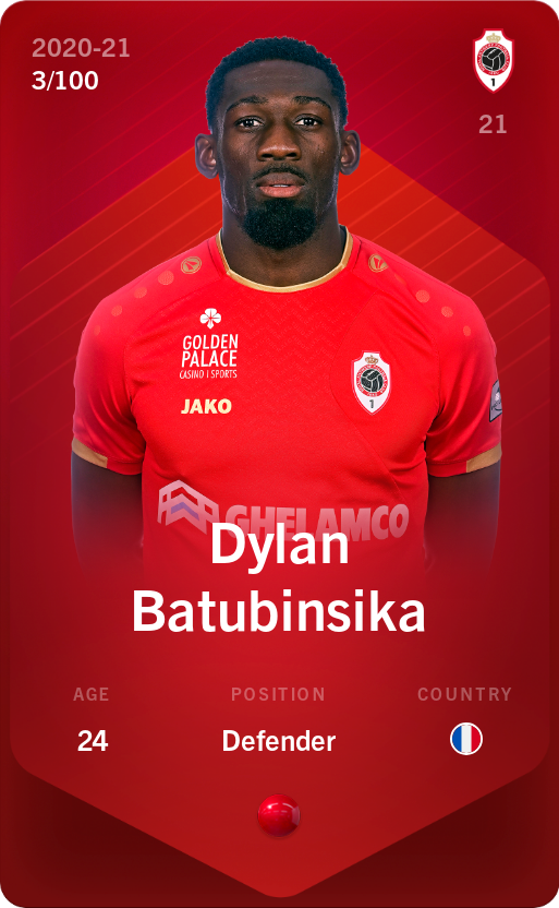 Sorare - Sorare Official - Dylan Batubinsika 2020-21 • Rare 3/100 - NFT # 88468287618353497570904780259704198576533357150157439012693093127409973161303