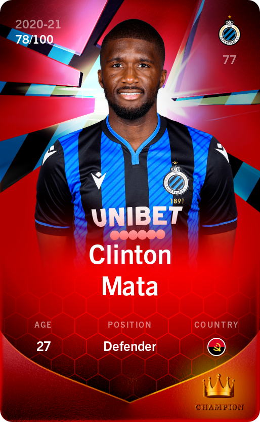 Sorare - Sorare Official - Clinton Mata 2020-21 • Rare 78/100 - NFT # 4140618799231512786737110853297049441170527250219215320593034396315518350102