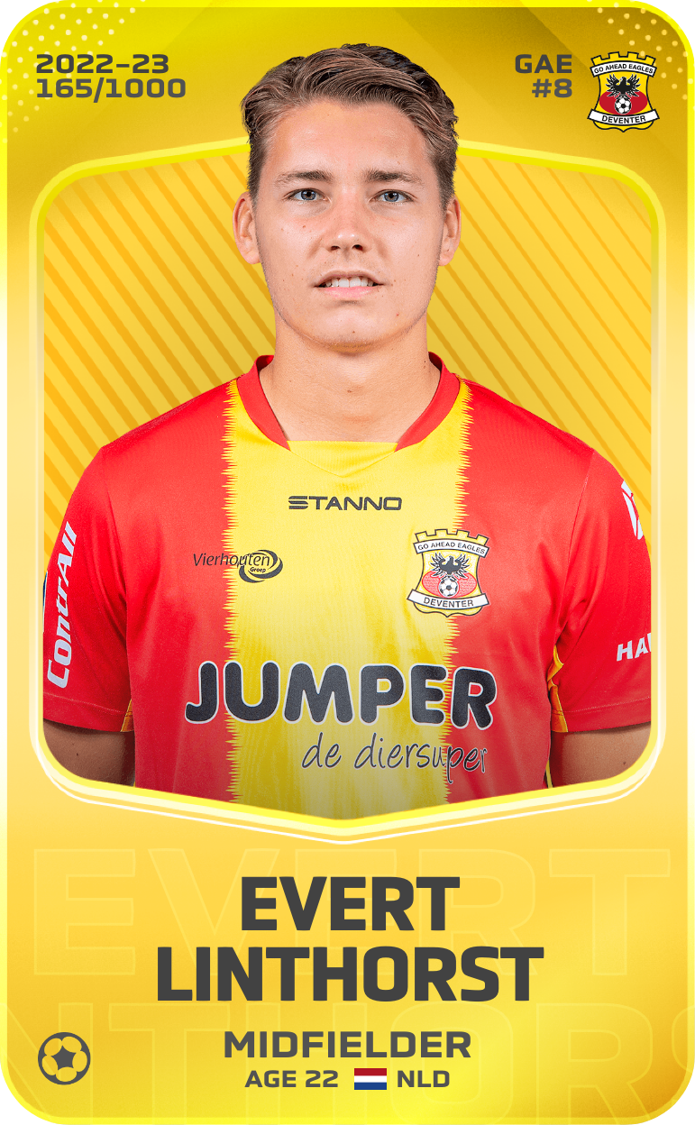 Sorare - Sorare Official - Evert Linthorst 2022-23 • Limited 165/1000 - NFT # 9763315717415457544686397446066318612882704946761877970150611436950361290490