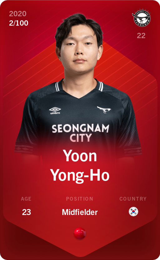 Sorare - Sorare Official - Yoon Yong-Ho 2020-21 • Rare 2/100 - NFT # 63013764485548044283991160802255599528224085782409921793430107307847483506293