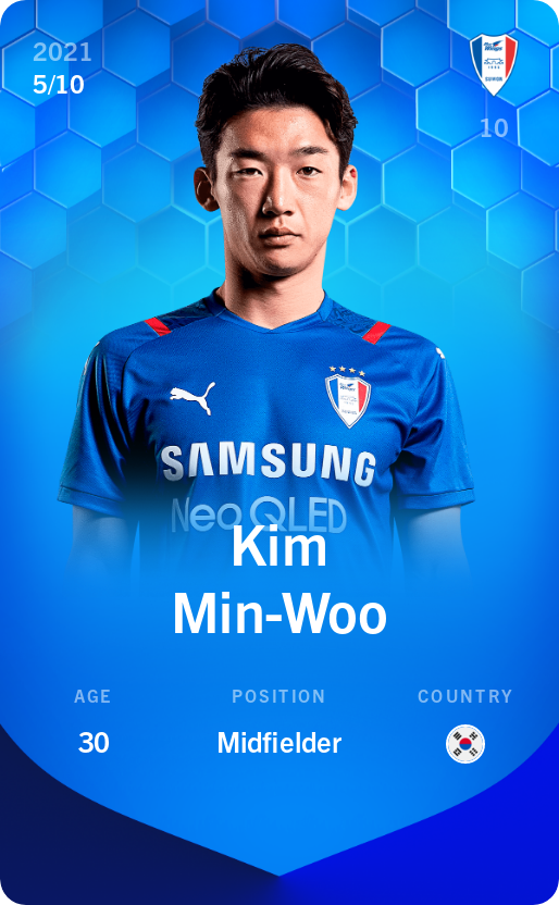 Sorare - Sorare Official - Kim Min-Woo 2021-22 • Super Rare 5/10 - NFT # 50932129377442114520707366394839766570201410209552310513131858185689591730852