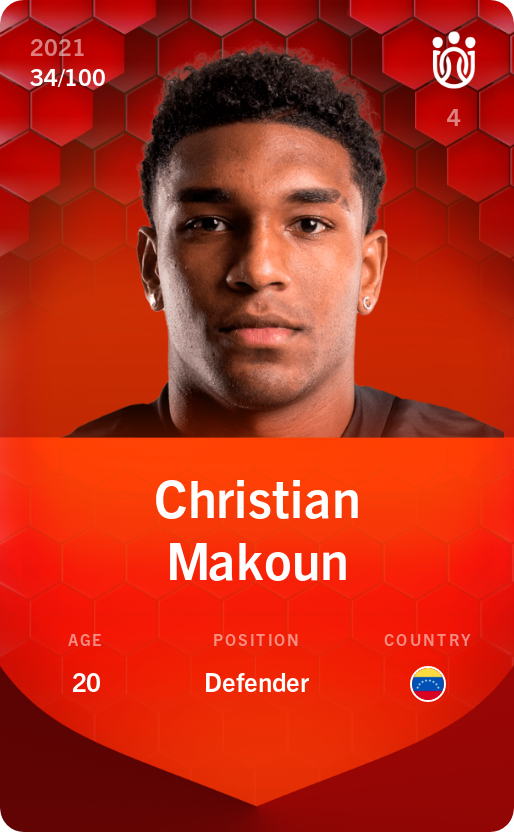 Sorare - Sorare Official - Christian Makoun 2021-22 • Rare 34/100 - NFT # 50430545977636540302460463197674640921366673163060811271533874897193182714998