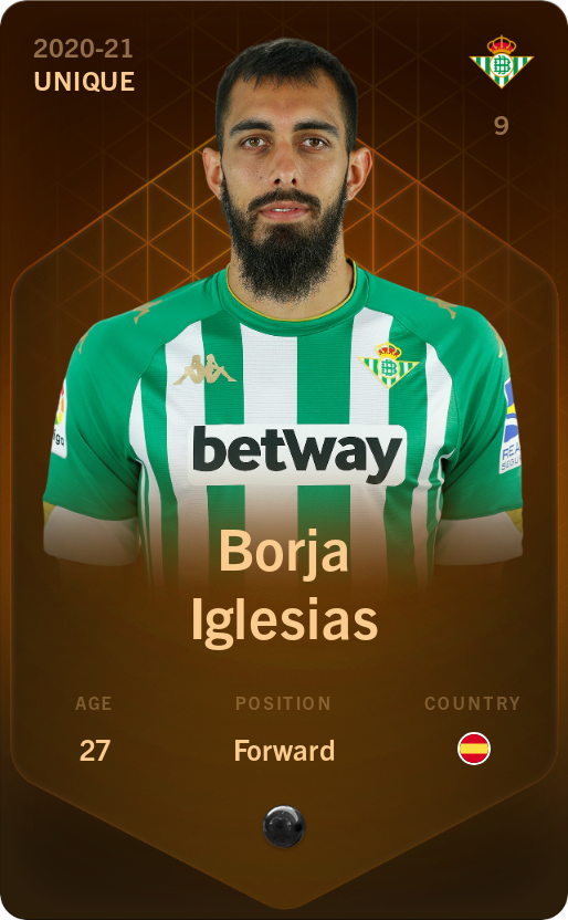Sorare - Sorare Official - Borja Iglesias 2020-21 • Unique - NFT # 58905139057527802826566034987526276740999485670893539810200780706787082790286