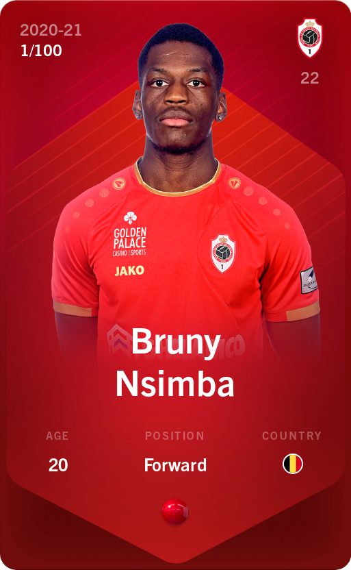 Sorare - Sorare Official - Bruny Nsimba 2020-21 • Rare 1/100 - NFT # 41845879207750549899354769239322087074157796209803911743870727703197689059791