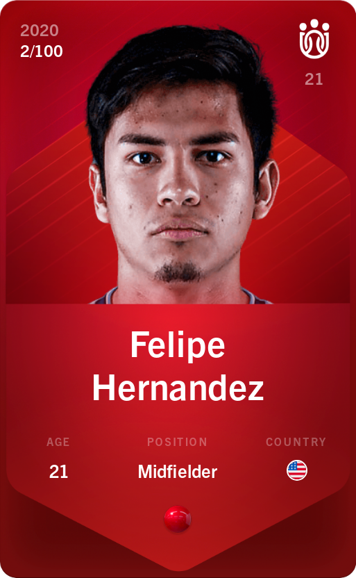 Sorare - Sorare Official - Felipe Hernandez 2020-21 • Rare 2/100 - NFT # 74535596657162276993692051807665007253943791939710706902062963892265571849681