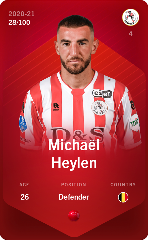 Sorare - Sorare Official - Michaël Heylen 2020-21 • Rare 28/100 - NFT # 77259454550681890173091965556690590396064624475545093650755141535310049887411