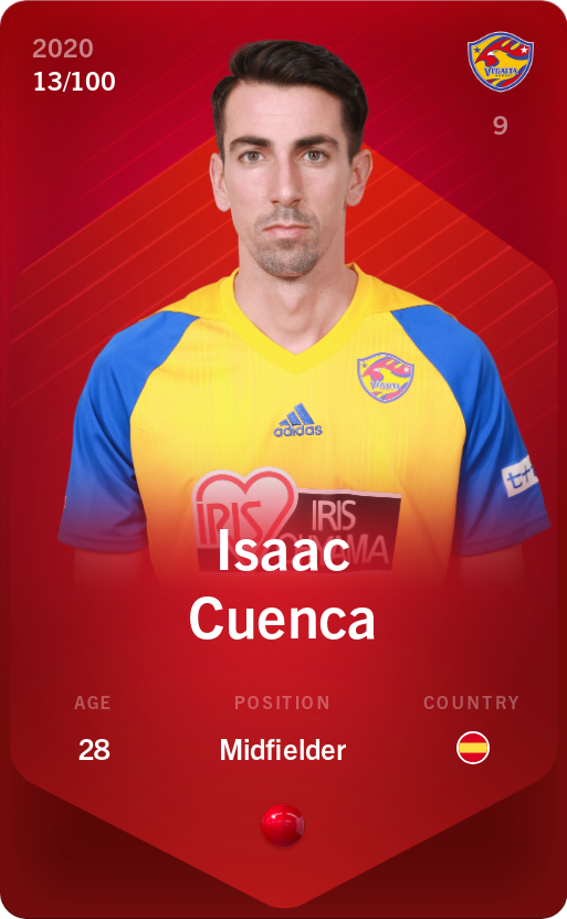 Sorare - Sorare Official - Isaac Cuenca 2020-21 • Rare 13/100 - NFT # 47773699704977149658095562789365710644060184144929719865909601429032155561003