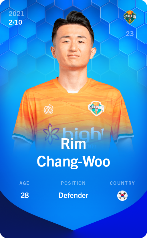 Sorare - Sorare Official - Rim Chang-Woo 2021-22 • Super Rare 2/10 - NFT # 54997776902239031236335613101801360106608802957305802727012241928733765439944