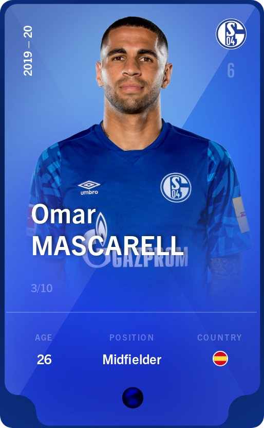 Sorare - Sorare Official - Omar Mascarell 2019-20 • Super Rare 3/10 - NFT # 42883674876452933186480872478488532234485824750985413171708056242678640362480