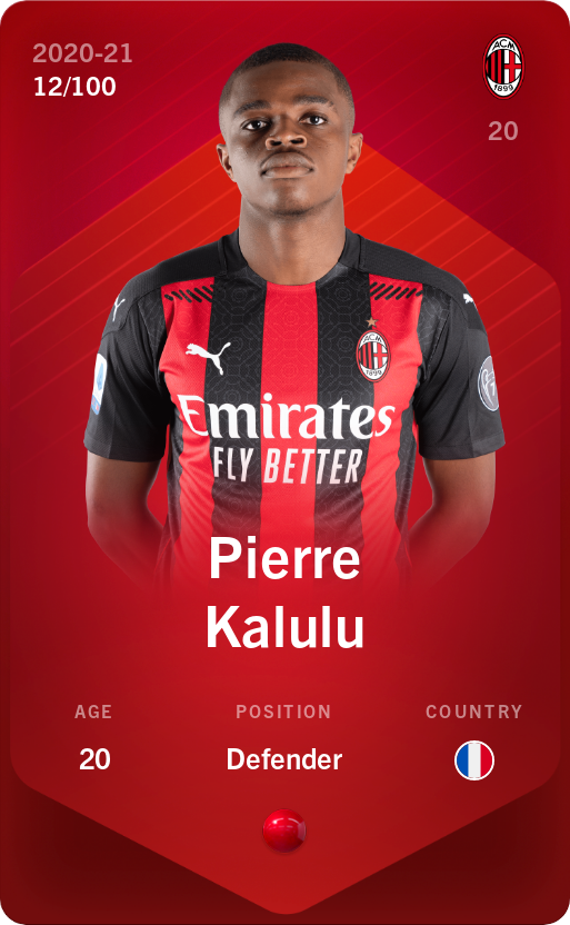 Sorare - Sorare Official - Pierre Kalulu 2020-21 • Rare 12/100 - NFT # 39296740577515087765675157019500193385794392762600613294817472054212531632258