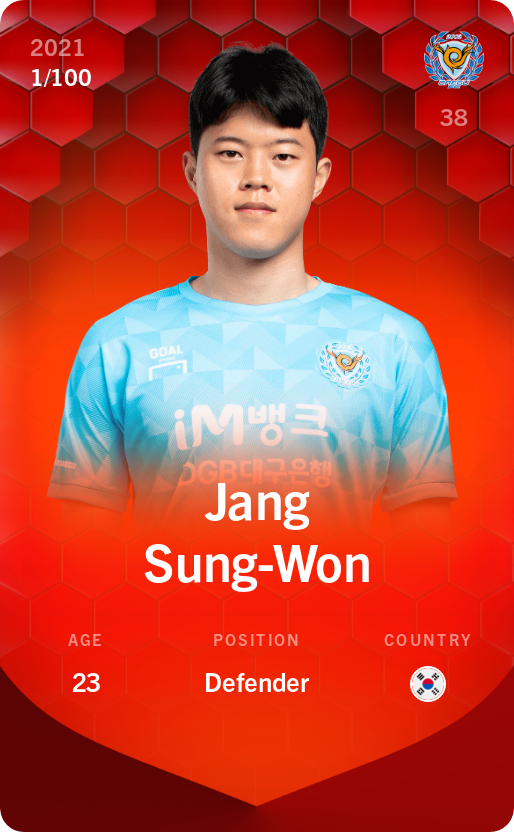 Sorare - Sorare Official - Jang Sung-Won 2021-22 • Rare 1/100 - NFT # 25035858712973455126530817136396690849255111863445499468359492802928988880891