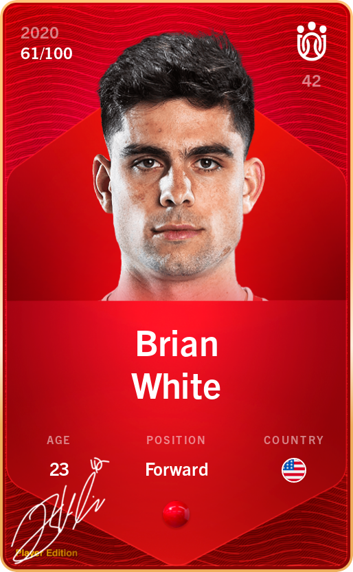 Sorare - Sorare Official - Brian White 2020-21 • Rare 61/100 - NFT # 5803529865159080527452151325906207426042256113581426054059378161012021857335