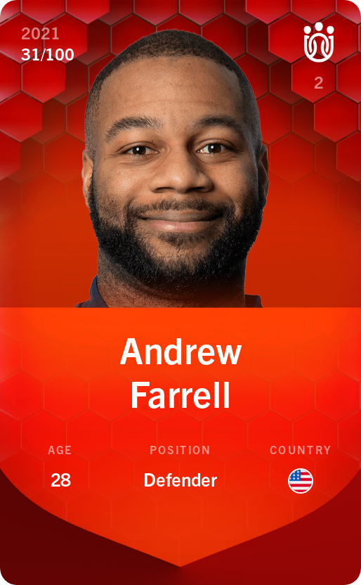 Sorare - Sorare Official - Andrew Farrell 2021-22 • Rare 31/100 - NFT # 101649371111525481883809440108417533617040866133653697993557297289562933516928