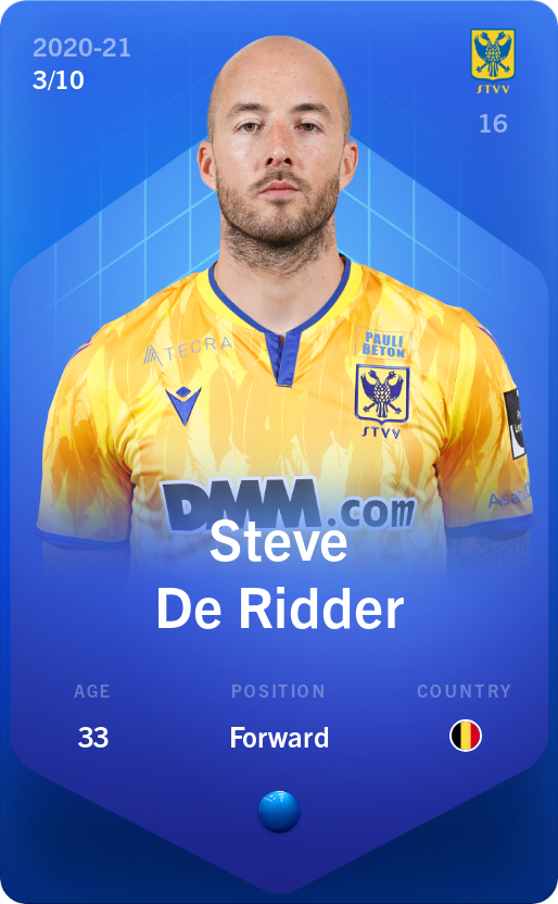 Sorare - Sorare Official - Steve De Ridder 2020-21 • Super Rare 3/10 - NFT # 14555073162552463286666158238334363843686390183528554592829684321396298505662