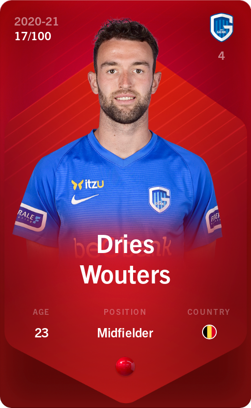 Sorare - Sorare Official - Dries Wouters 2020-21 • Rare 17/100 - NFT # 11553440304771938482713974038244546113564997281908993828505981595360024837919