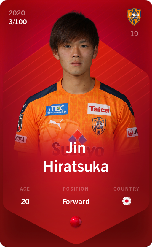 Sorare - Sorare Official - Jin Hiratsuka 2020-21 • Rare 3/100 - NFT # 88981557061156472556757041822238330605427076400174584715884817188496344998273