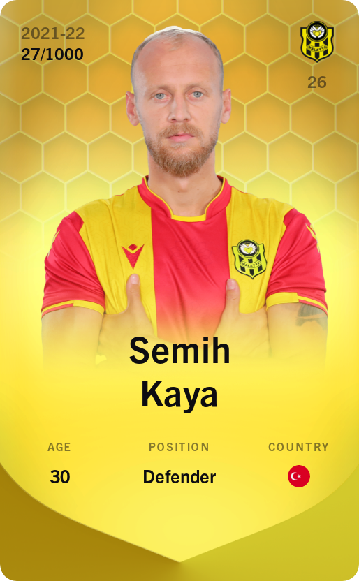 Sorare - Sorare Official - Semih Kaya 2021-22 • Limited 27/1000 - NFT # 64693557839100333271591495146117088332657363039740129159848410206929894999289