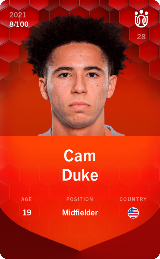 Sorare - Sorare Official - Cam Duke 2021-22 • Rare 8/100 - NFT # 72240204538517021279947351734432634298700829031858462818739205802922194184102