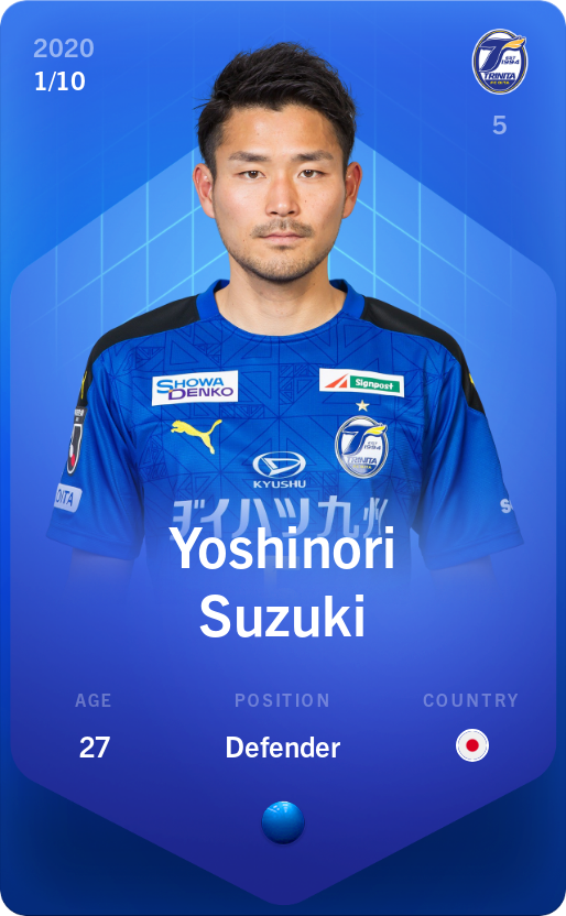 Sorare - Sorare Official - Yoshinori Suzuki 2020-21 • Super Rare 1/10 - NFT # 19961812034193191484115343728308470975933755352951320538028812709297422068297