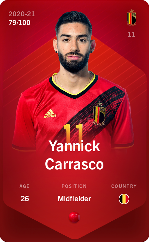 Sorare - Sorare Official - Yannick Carrasco 2020-21 • Rare 79/100 - NFT # 57680937811894496552156085009805608589817515168528025070218238591196121841492