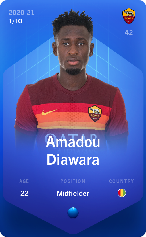 Sorare - Sorare Official - Amadou Diawara 2020-21 • Super Rare 1/10 - NFT # 78040125539709920930794862793948382366205051778407157125629242393641124403808