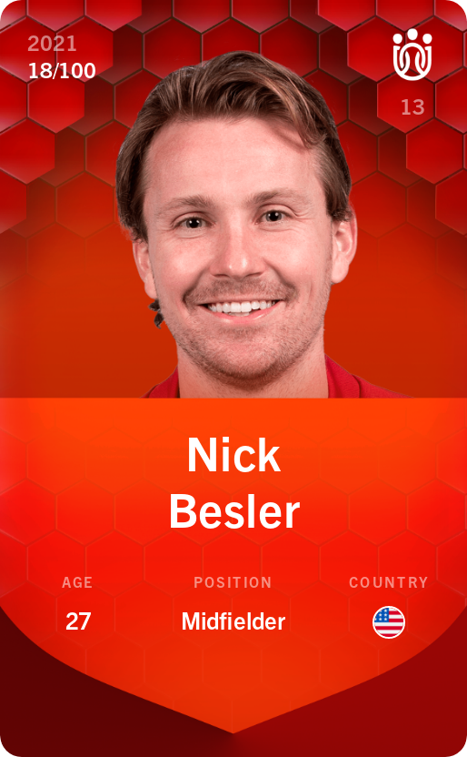 Sorare - Sorare Official - Nick Besler 2021-22 • Rare 18/100 - NFT # 113900896655746327149708404186343444895995067381886931941529811700416536360383