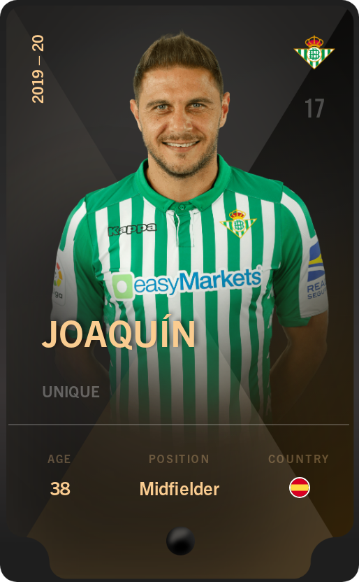 Sorare - Sorare Official - Joaquín 2019-20 • Unique - NFT # 36333056313525818440093834237844534934249539814155383725259767668993130289164