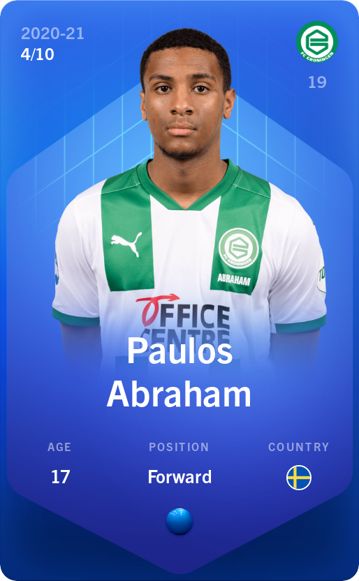 Sorare - Sorare Official - Paulos Abraham 2020-21 • Super Rare 4/10 - NFT # 107884321973281021499564948073450760005302388797528469414204776415111791028050