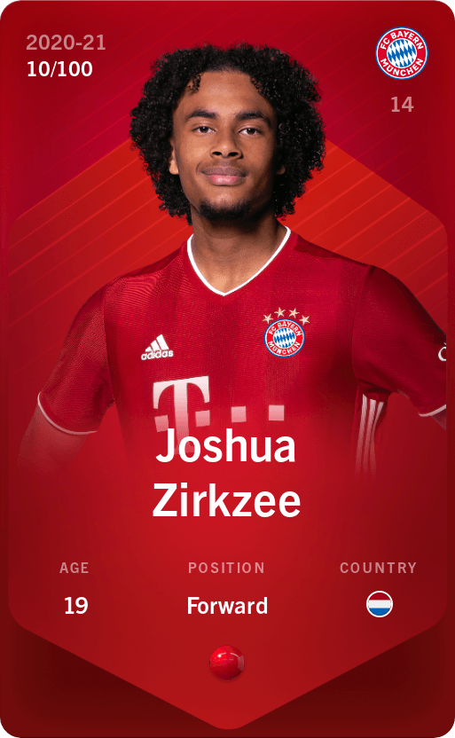 Joshua Zirkzee 2020 21 Rare 10 100