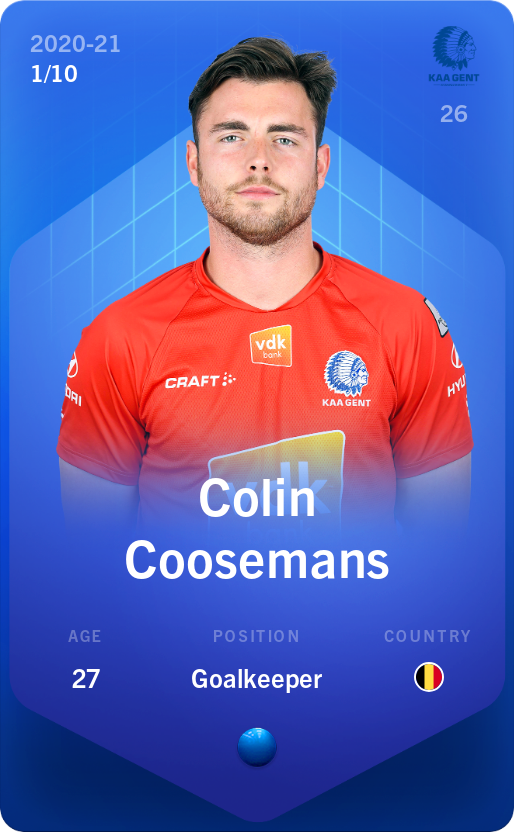 Sorare - Sorare Official - Colin Coosemans 2020-21 • Super Rare 1/10 - NFT # 46249822804793368955802241250596542499071007636872990860066861274461042902166