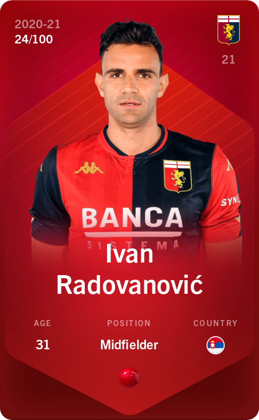 Sorare - Sorare Official - Ivan Radovanović 2020-21 • Rare 24/100 - NFT # 48644622480953265992952216063521767040812897566197355728016478406926051789471