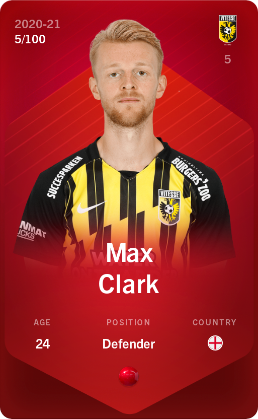 Sorare - Sorare Official - Max Clark 2020-21 • Rare 5/100 - NFT # 57047731590109986403809122955573604794035451140463530046375383022078941676925
