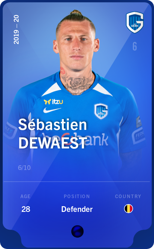 Sorare - Sorare Official - Sébastien Dewaest 2019-20 • Super Rare 6/10 - NFT # 65459123240003921645750747056566330953752333750875032192684792569215813360869