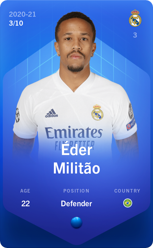 Sorare - Sorare Official - Éder Militão 2020-21 • Super Rare 3/10 - NFT # 70648909568265982219442556342286031539285618922625832564803714014195215185230
