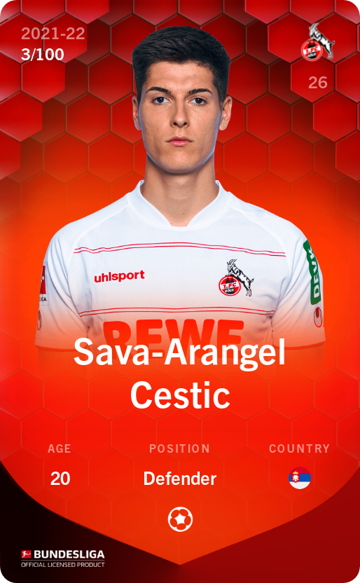 Sorare - Sorare Official - Sava-Arangel Cestic 2021-22 • Rare 3/100 - NFT # 1489000118612810857625889322898113764743306203309857808924659171160614187597