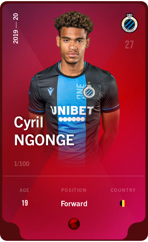 Sorare - Sorare Official - Cyril Ngonge 2019-20 • Rare 1/100 - NFT # 40614417498267474925435441090269774410898757195167896599578360417919639317354