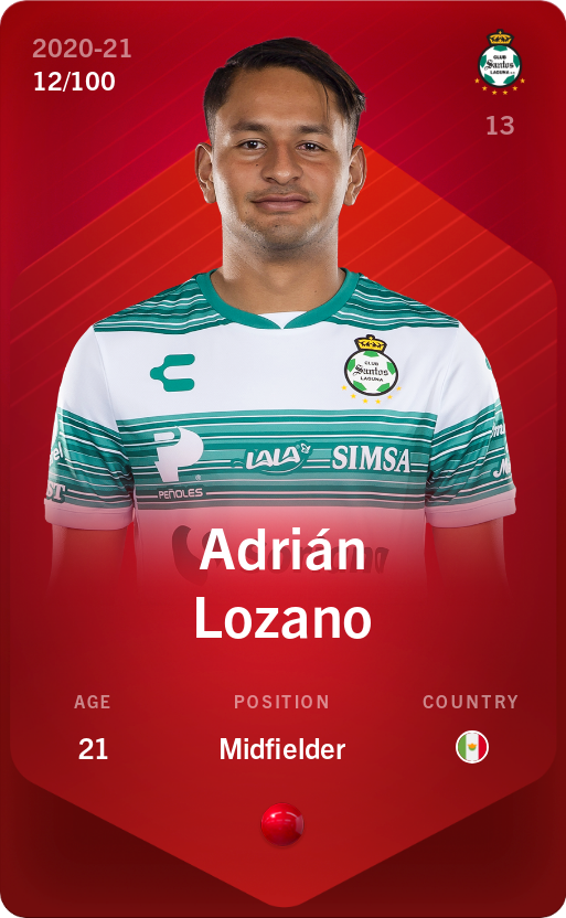 Sorare - Sorare Official - Adrián Lozano 2020-21 • Rare 12/100 - NFT # 27795035384733670133399004625086715564739613262449142030480363991083398117458