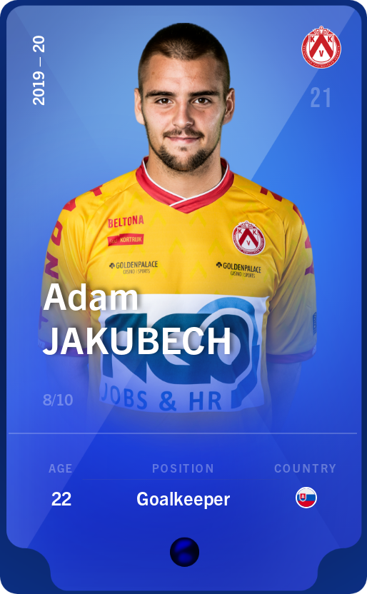 Sorare - Sorare Official - Adam Jakubech 2019-20 • Super Rare 8/10 - NFT # 103245773901816763557566943194047310624584085011047600695680373702615693884723