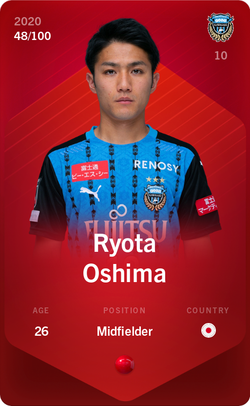 Sorare - Sorare Official - Ryota Oshima 2020-21 • Rare 48/100 - NFT # 30863622374142225698641171299854922828498568907834609162862016507699787956158