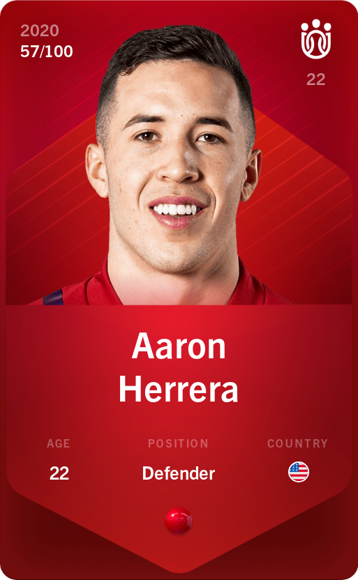 Sorare - Sorare Official - Aaron Herrera 2020-21 • Rare 57/100 - NFT # 15230263668361382879768062214062984590738151647243305927276008237865803891671