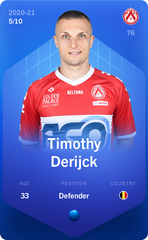 Sorare - Sorare Official - Timothy Derijck 2020-21 • Super Rare 5/10 - NFT # 60036694072673694185515447784679110173288611126650343320453379168898853260433