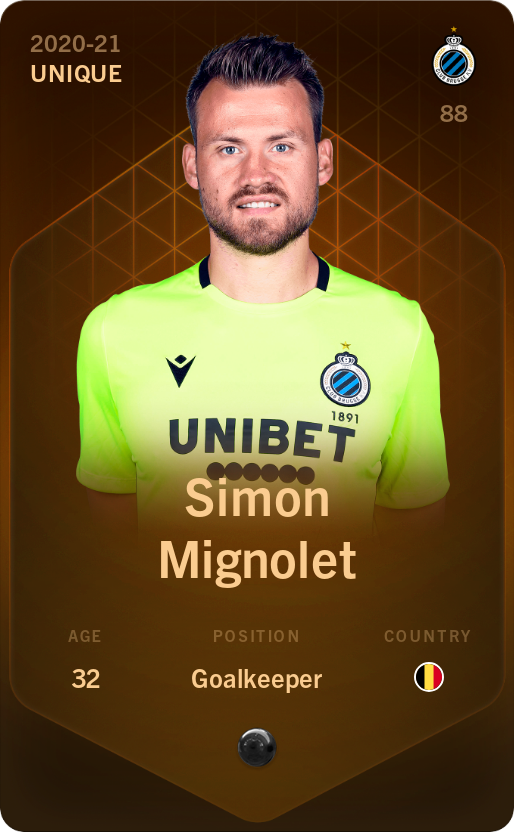 Sorare - Sorare Official - Simon Mignolet 2020-21 • Unique - NFT # 54023775670868630337769234059193172460250406296244818390349629087394022223971