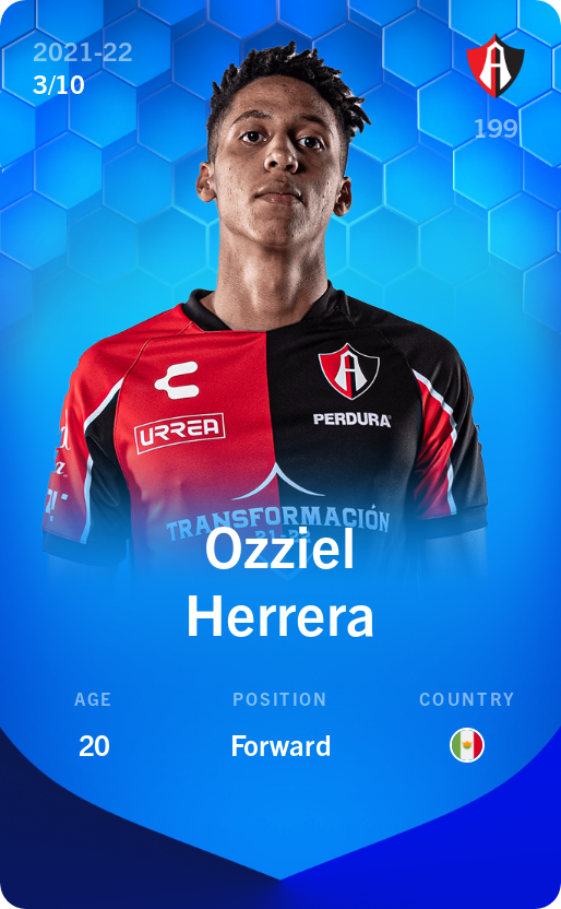 Sorare - Sorare Official - Ozziel Herrera 2021-22 • Super Rare 3/10 - NFT # 12604974800282237974291107894382443687538711413043050314248752750452232905691