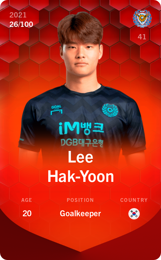 Sorare - Sorare Official - Lee Hak-Yoon 2021-22 • Rare 26/100 - NFT # 69777854615907683012969712574571326409033092566595869991840434916551911519262