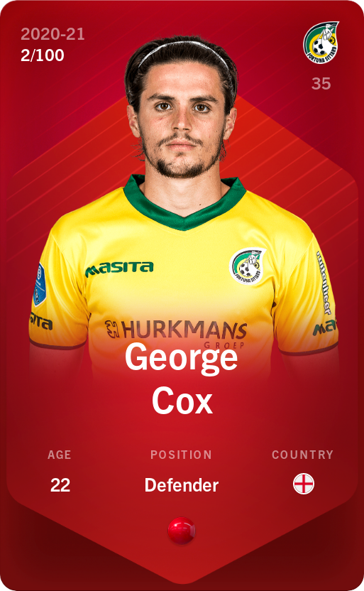 Sorare - Sorare Official - George Cox 2020-21 • Rare 2/100 - NFT # 27149460655754401163232534230574202013042343503600061534125789603439742697928