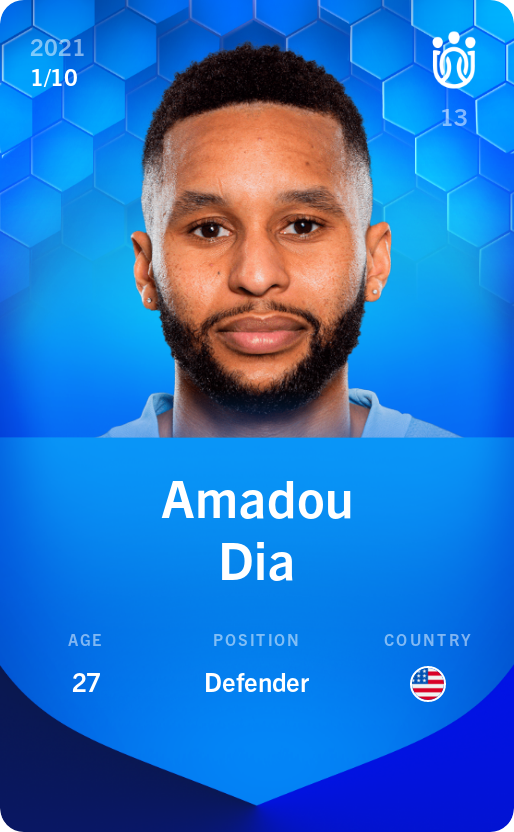 Sorare - Sorare Official - Amadou Dia 2021-22 • Super Rare 1/10 - NFT # 25678100918163609922513344710501674841974270183509891569415379869661865138967