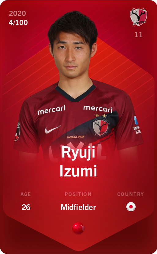 Sorare - Sorare Official - Ryuji Izumi 2020-21 • Rare 4/100 - NFT # 83487026439826531807158371642867152211598058378761945847143889343087568189297