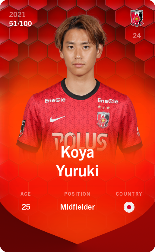 Sorare - Sorare Official - Koya Yuruki 2021-22 • Rare 51/100 - NFT # 96344144008955059675871913164288095353311604862677634085919327327353137055994