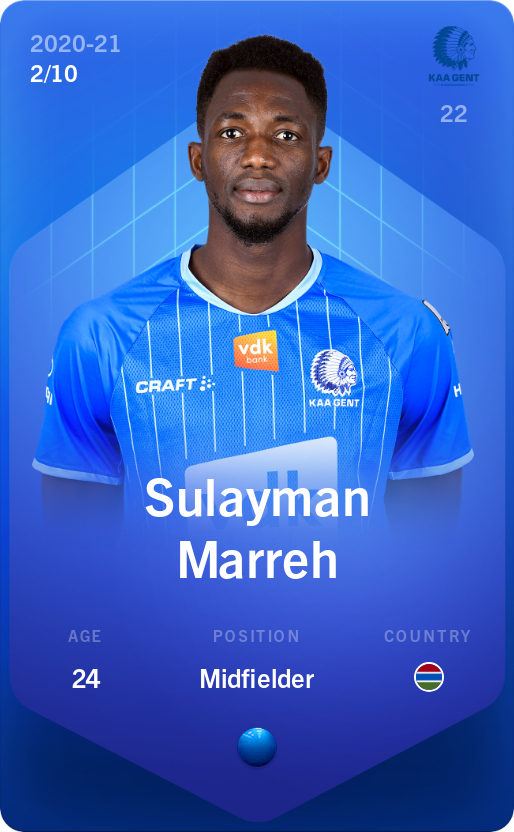 Sorare - Sorare Official - Sulayman Marreh 2020-21 • Super Rare 2/10 - NFT # 36745983800187429143589851915239946575161104660426369236827708618444403690636