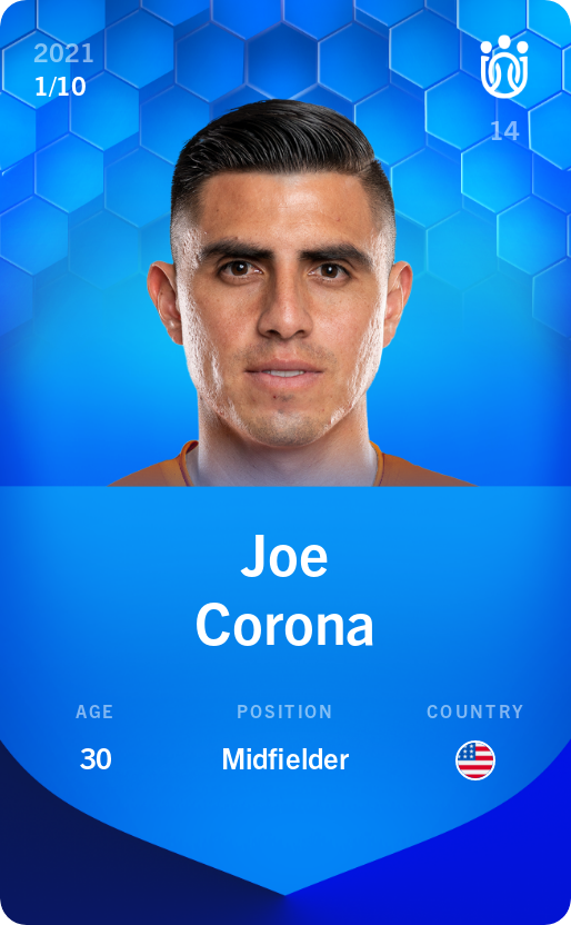 Sorare - Sorare Official - Joe Corona 2021-22 • Super Rare 1/10 - NFT # 37674028517652595414715390705914162000879253740641417101944031720435252691551